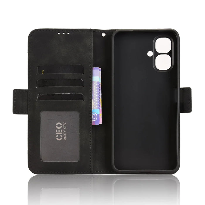 For TECNO Pop 10 / Infinix Smart 10 Leather Case Phone Wallet Cover with Multiple Card Slots - Black - 4