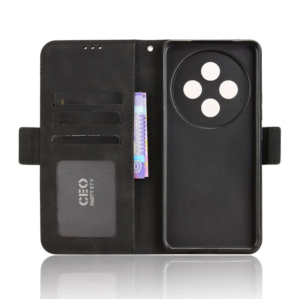 For vivo Y300 Pro 5G / vivo Y300 Pro+ 5G / vivo iQOO Z10 5G Leather Case Phone Wallet Cover with Multiple Card Slots - Black - 4