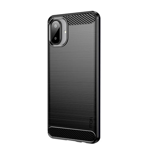 MOFI For Samsung Galaxy A07 4G Back Cover  Brushed Texture Carbon Fiber Soft TPU Case - Black - 1
