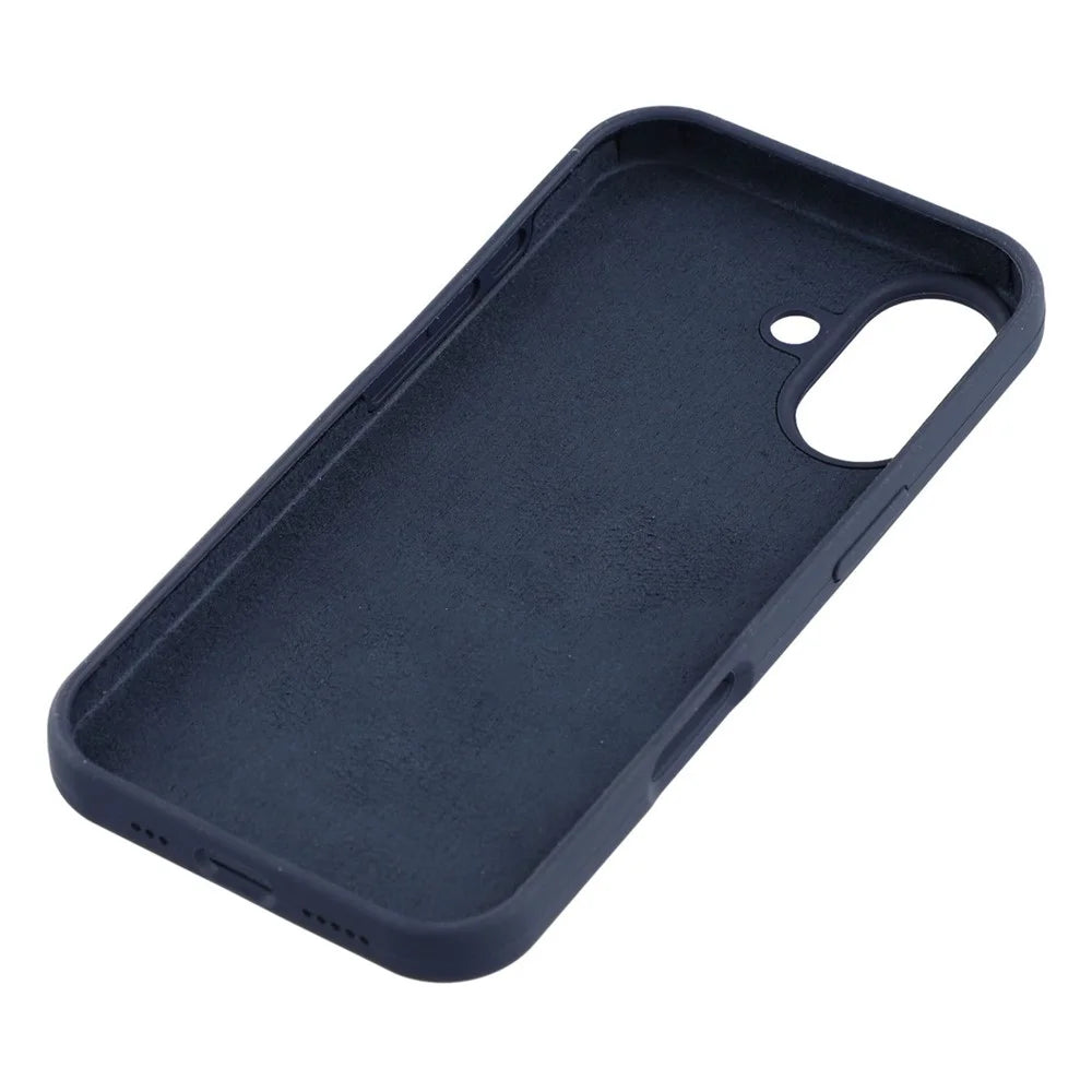 For iPhone 16 Case Solid Silicone Shockproof Phone Back Cover - Dark Blue - 5