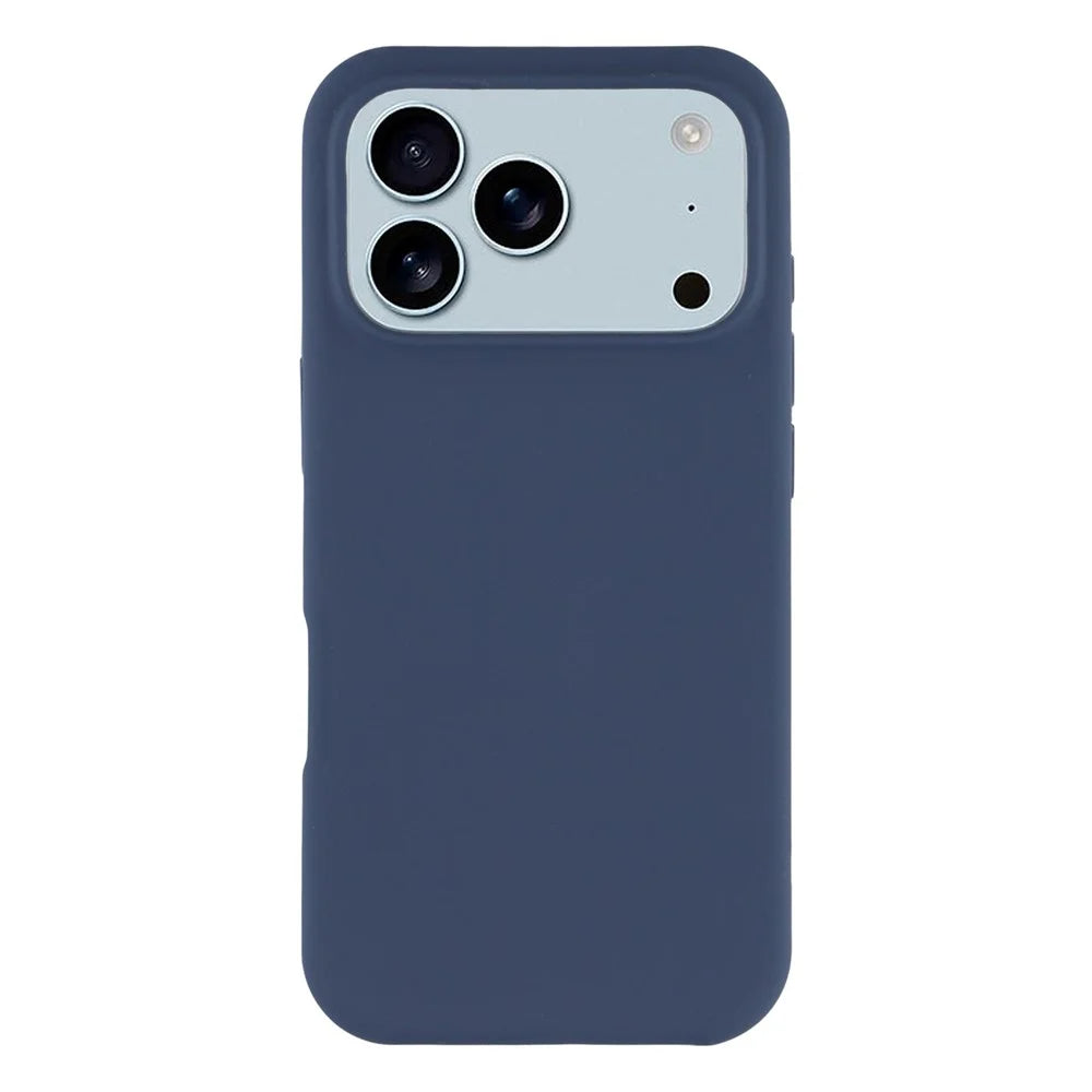 For iPhone 17 Pro Case Solid Silicone Shockproof Phone Back Cover - Dark Blue - 1