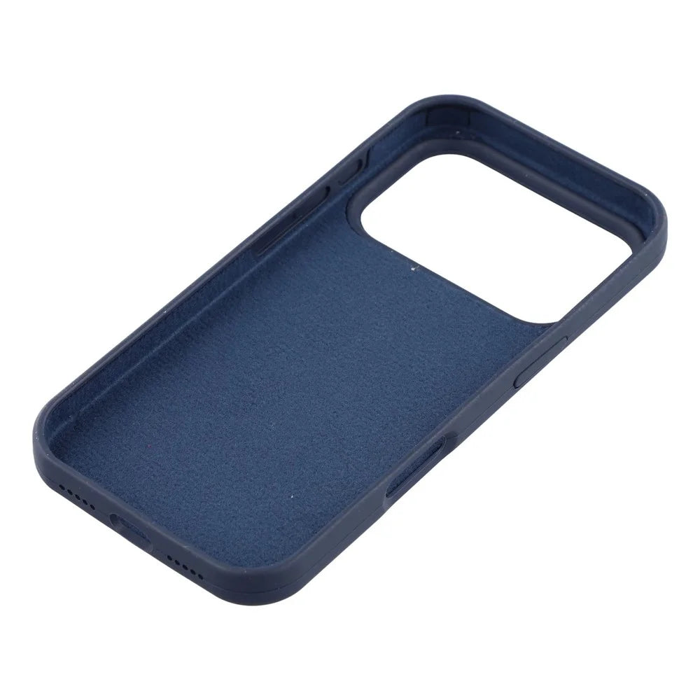For iPhone 17 Pro Case Solid Silicone Shockproof Phone Back Cover - Dark Blue - 5