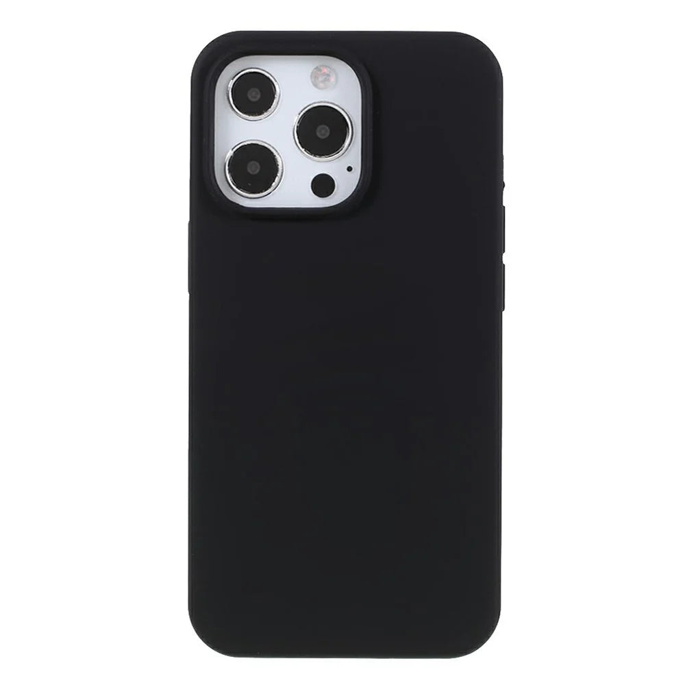 For iPhone 15 Pro Case Solid Silicone Shockproof Phone Back Cover - Black - 2