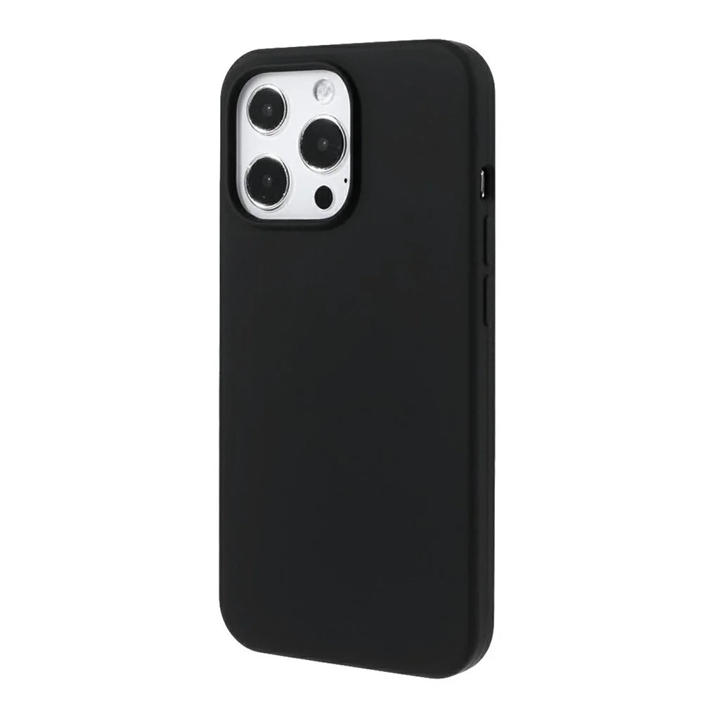 For iPhone 15 Pro Case Solid Silicone Shockproof Phone Back Cover - Black - 3