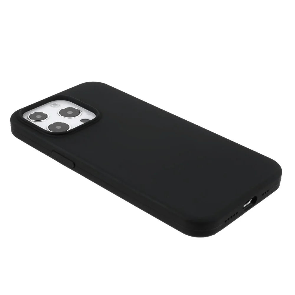 For iPhone 14 Pro Max Case Solid Silicone Shockproof Phone Back Cover - Black - 4