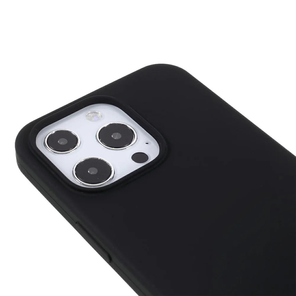 For iPhone 14 Pro Max Case Solid Silicone Shockproof Phone Back Cover - Black - 6