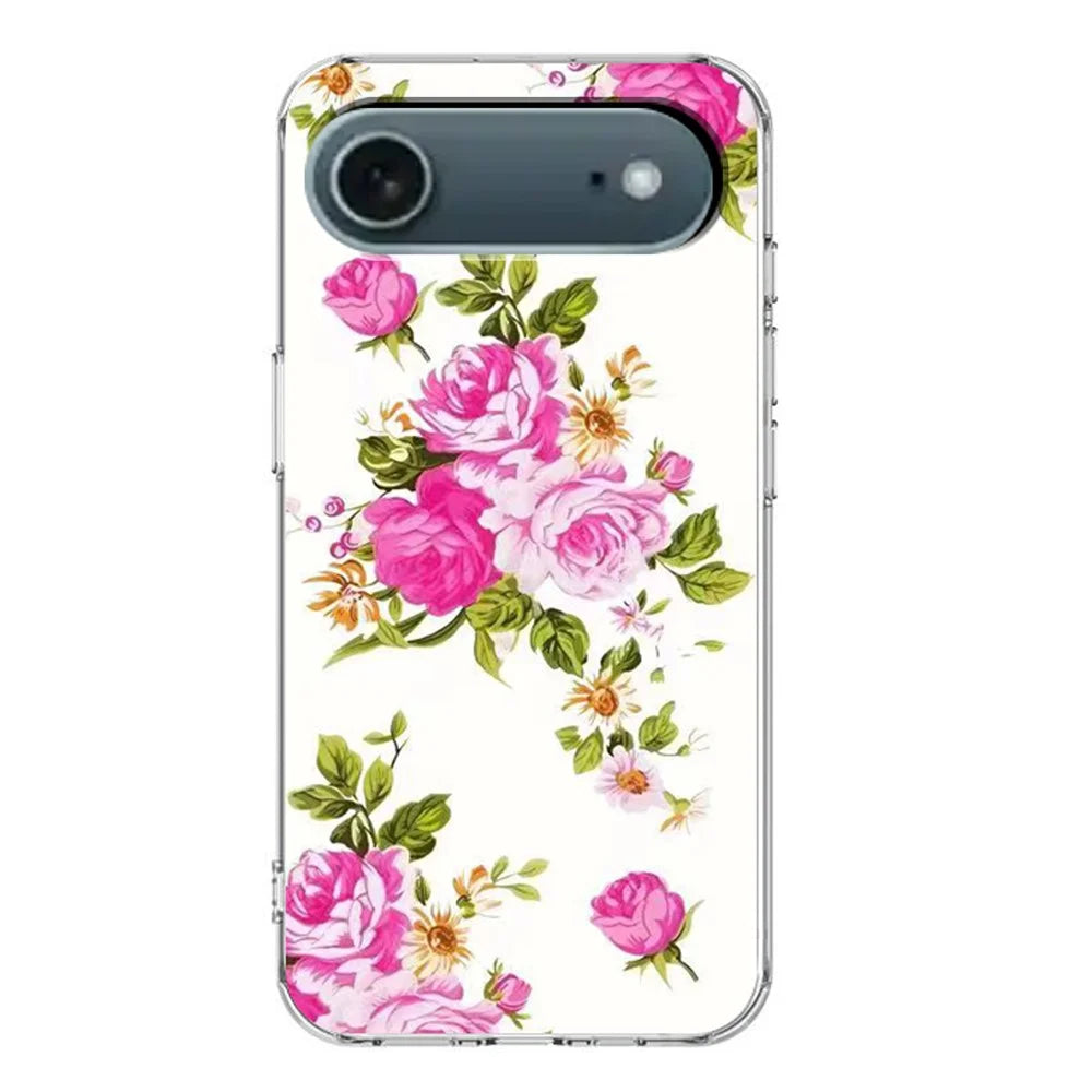For iPhone Air Case Pattern Printing Cell Phone TPU Back Cover - Rose Flower - 2