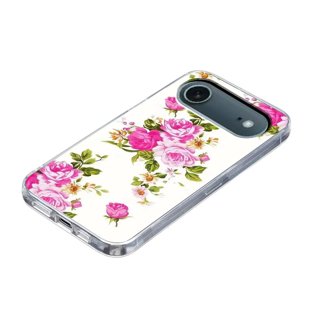 For iPhone Air Case Pattern Printing Cell Phone TPU Back Cover - Rose Flower - 4
