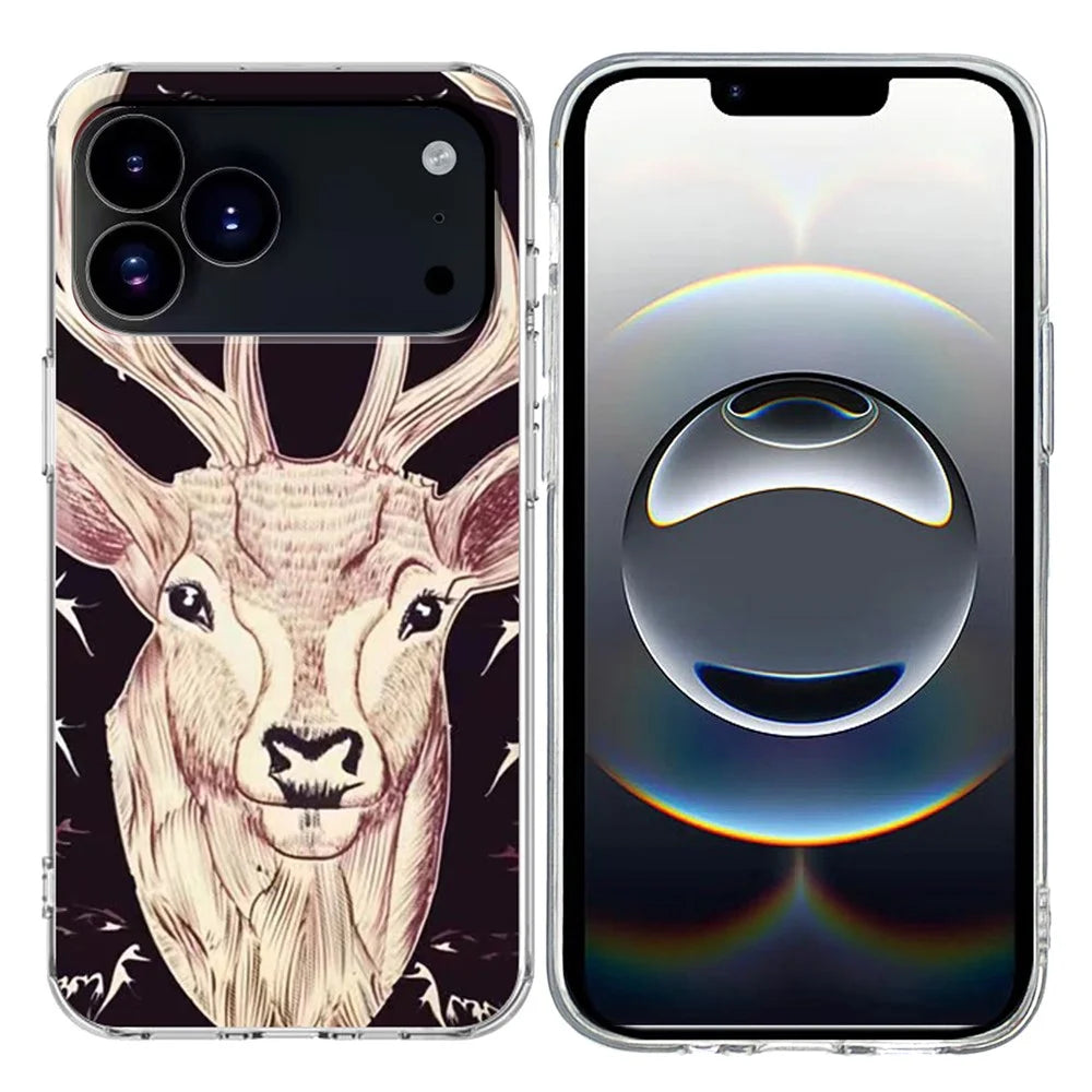 For iPhone 18 Pro Max / 17 Pro Max Case Pattern Printing Cell Phone TPU Back Cover - Deer Head - 1