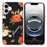 For iPhone 17 Case Pattern Printing Shockproof Soft TPU Phone Cover - Black Background Flowers - 1