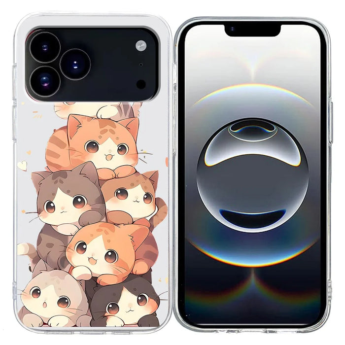 For iPhone 18 Pro / 17 Pro Case Pattern Printing Shockproof Soft TPU Phone Cover - Multiple Kittens - 1