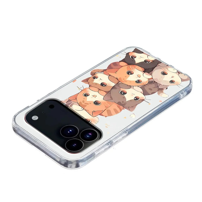 For iPhone 18 Pro / 17 Pro Case Pattern Printing Shockproof Soft TPU Phone Cover - Multiple Kittens - 3