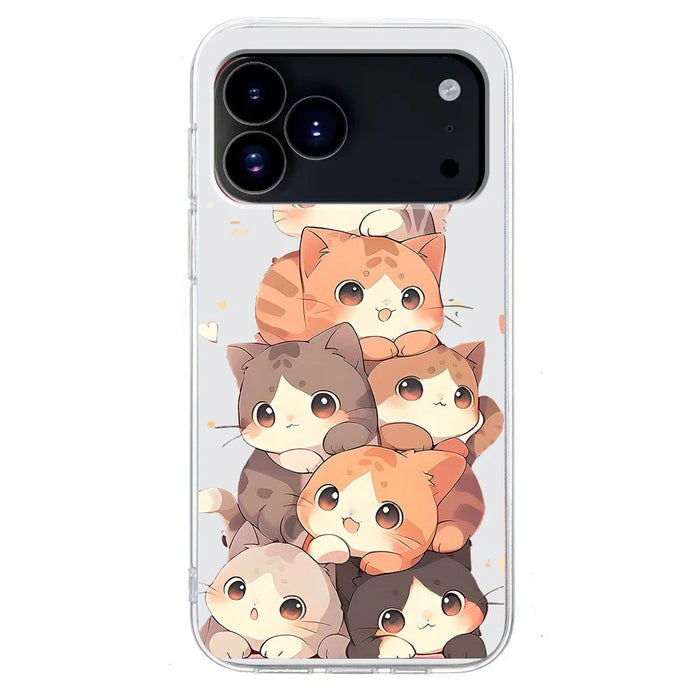 For iPhone 18 Pro Max / 17 Pro Max Case Pattern Printing Shockproof Soft TPU Phone Cover - Multiple Kittens - 2
