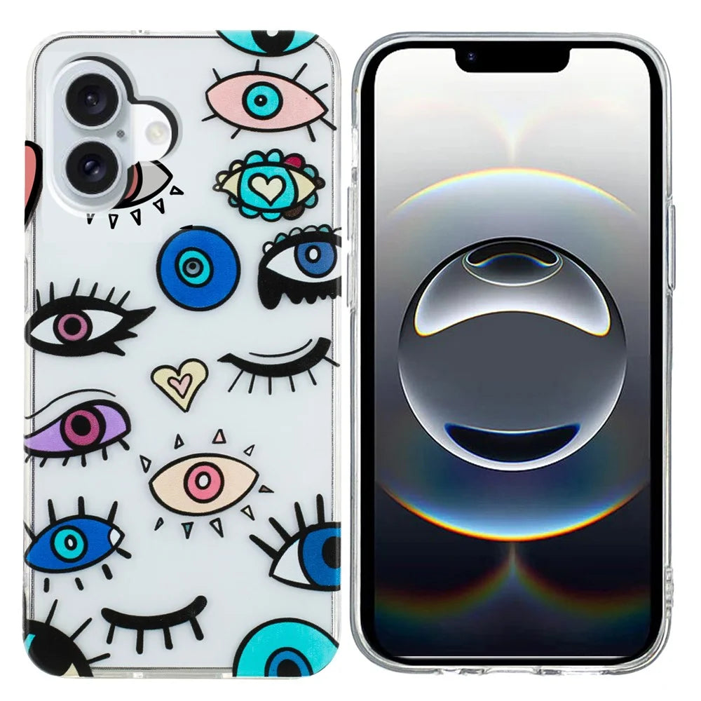 For iPhone 17 Case Soft TPU Phone Back Cover Pattern Printing - Eye Monster - 1