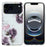 For iPhone 18 Pro Max / 17 Pro Max Case Soft TPU Phone Back Cover Pattern Printing - Purple Peony - 1