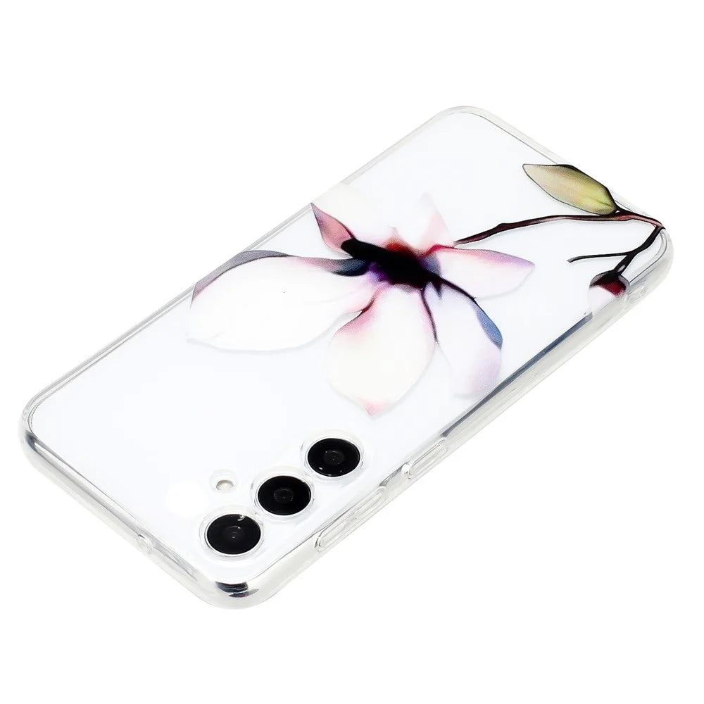 For Samsung Galaxy A18 5G / A18 4G / A17 5G / A17 4G / A26 5G Case Soft TPU Phone Back Cover Pattern Printing - White Flower - 4