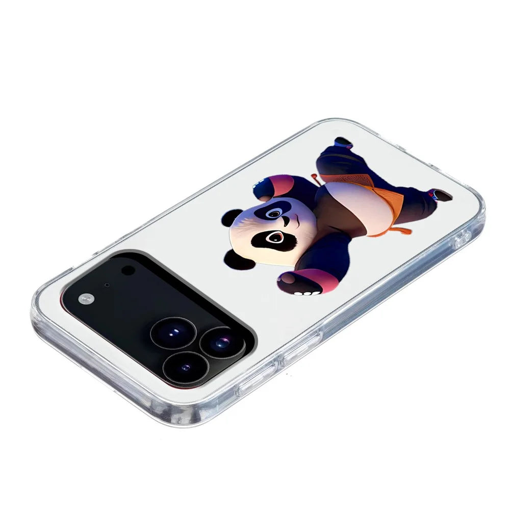 For iPhone 18 Pro / 17 Pro Case Soft TPU Pattern Printing Phone Cover - Panda - 3