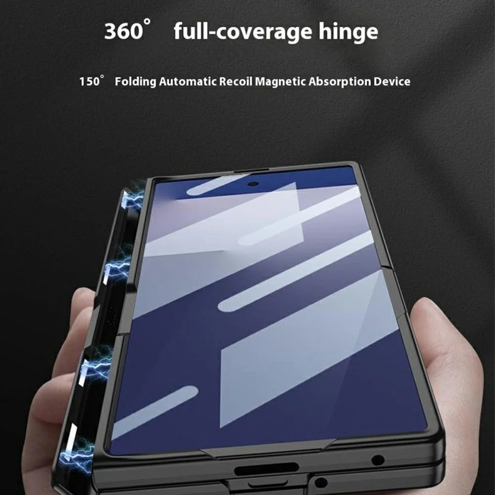GKK For Samsung Galaxy Z Fold7 5G Case with Clear Screen Film Magnetic Hinge Kickstand Phone Cover - Green - 3