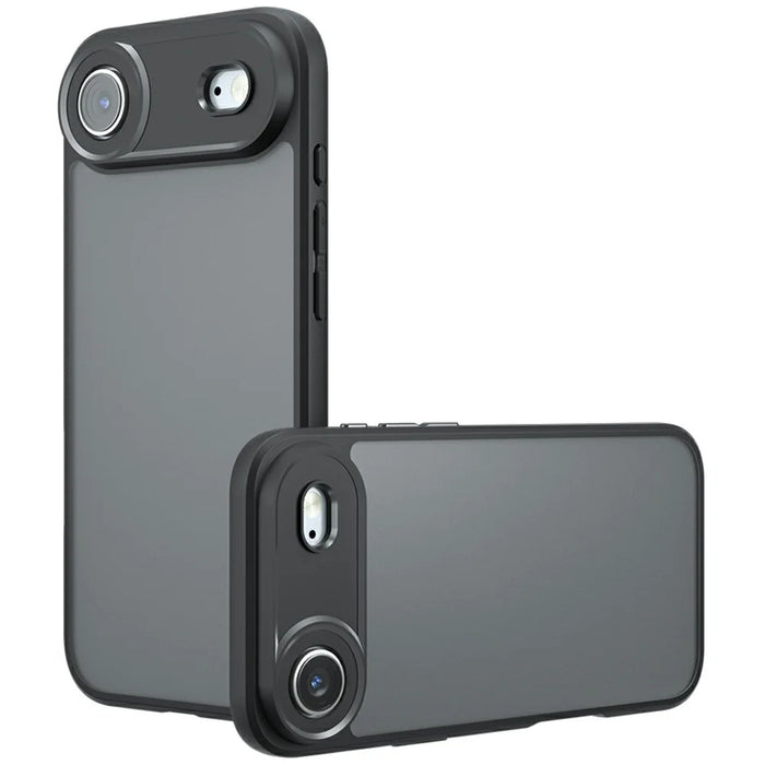For iPhone Air Case Skin-Touch TPU + PC Matte Phone Back Cover, Transparent Black - 1