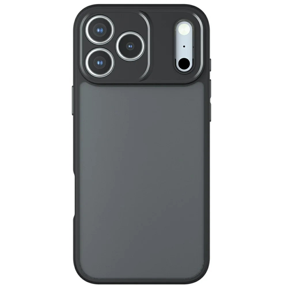 For iPhone 17 Pro Max Case Skin-Touch TPU + PC Matte Phone Back Cover, Transparent Black - 2