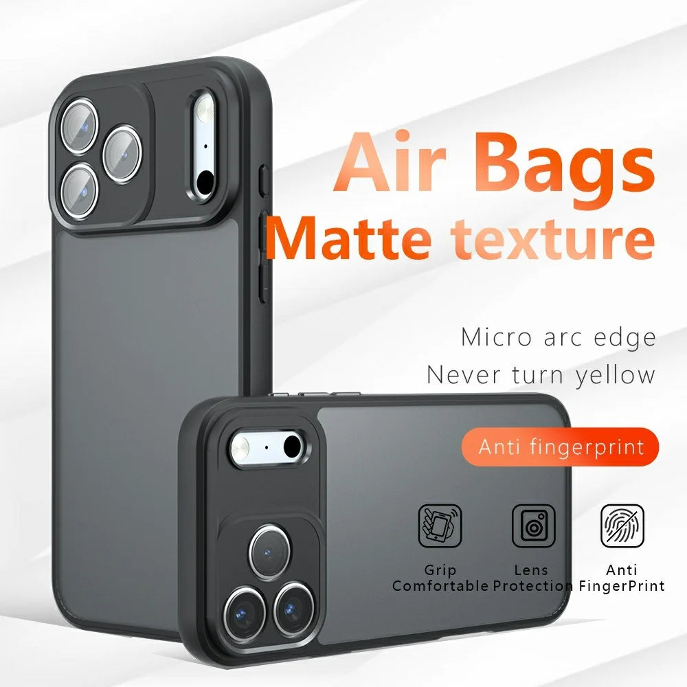 For iPhone 17 Pro Max Case Skin-Touch TPU + PC Matte Phone Back Cover, Transparent Black - 3