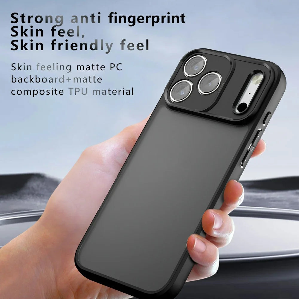 For iPhone 17 Pro Max Case Skin-Touch TPU + PC Matte Phone Back Cover, Transparent Black - 7