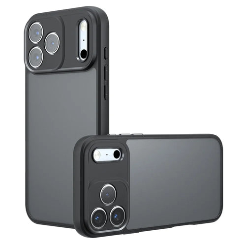 For iPhone 18 Pro / 17 Pro Case Skin-Touch TPU + PC Matte Phone Back Cover, Transparent Black - 1