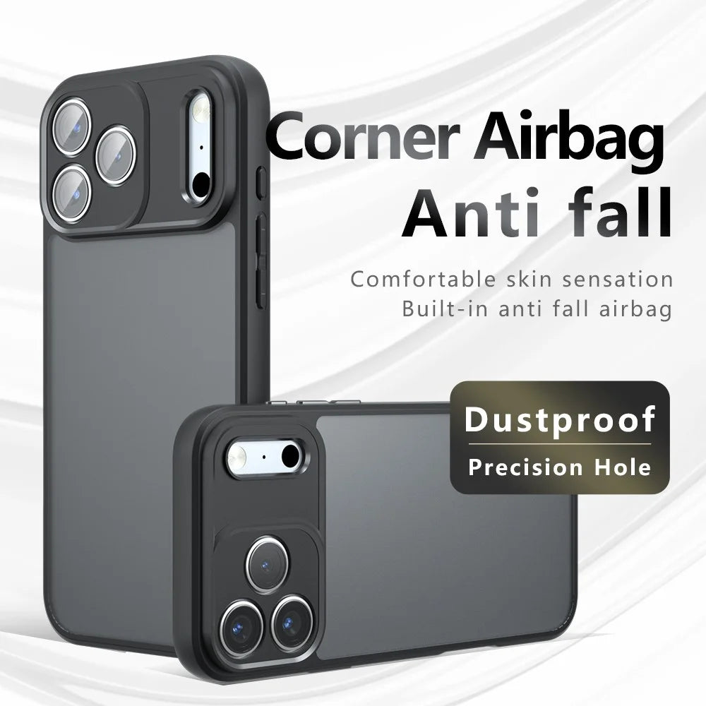 For iPhone 18 Pro / 17 Pro Case Skin-Touch TPU + PC Matte Phone Back Cover, Transparent Black - 3