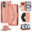For iPhone 16 Leather Case Magnetic Closure Wallet Stand Phone Cover with Crossbody Strap - Pink - 1