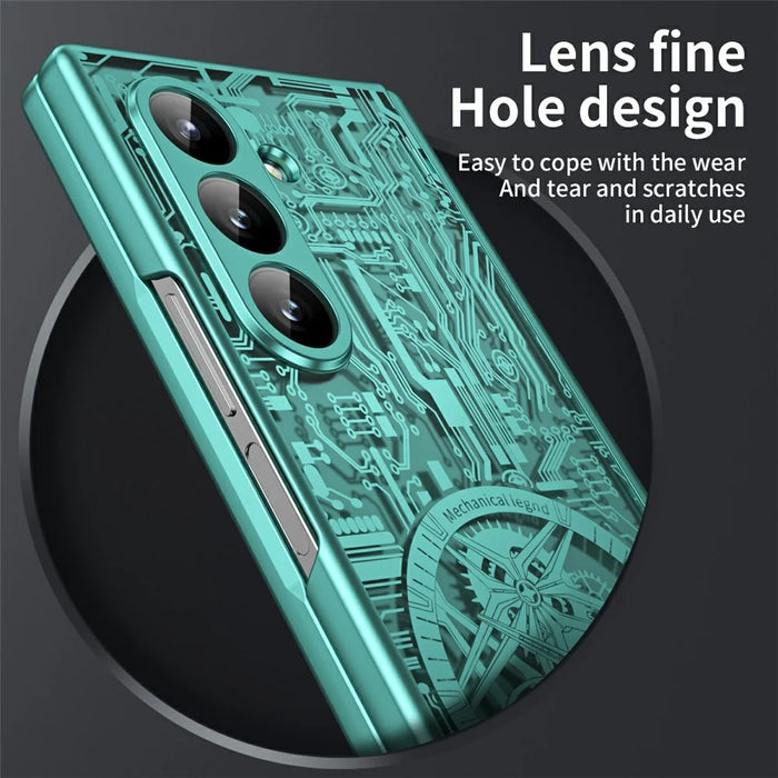 For Samsung Galaxy Z Fold7 5G Case Mechanical Legend Electroplating PC Phone Cover - Green - 4