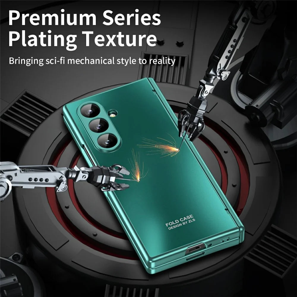 For Samsung Galaxy Z Fold7 5G Case Hard PC Shockproof Phone Cover with Front Screen Film - Green - 2