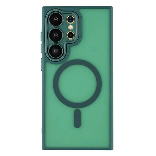 WANLONFENG QB1 Series For Samsung Galaxy S25 Ultra Magnetic Case PC TPU Shockproof Phone Back Cover - Dark Green - 1