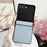 For Samsung Galaxy Z Flip7 5G Case Hinge Protection Litchi Texture Leather + PC Phone Cover - Blue - 2