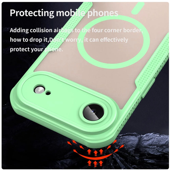 For iPhone Air Magnetic Case Compatible with MagSafe TPU + PC Phone Back Cover - Green - 3