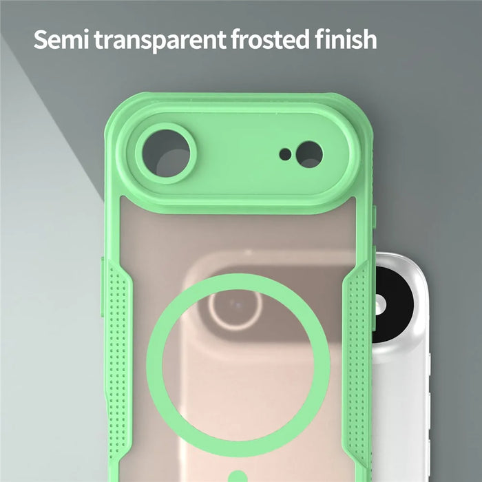 For iPhone Air Magnetic Case Compatible with MagSafe TPU + PC Phone Back Cover - Green - 4