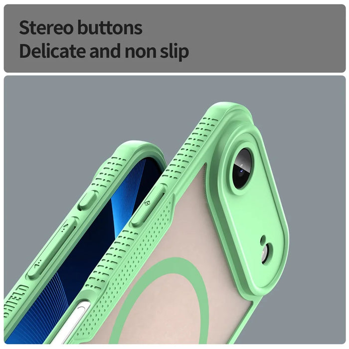 For iPhone Air Magnetic Case Compatible with MagSafe TPU + PC Phone Back Cover - Green - 5