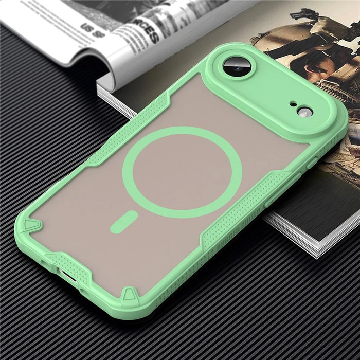 For iPhone Air Magnetic Case Compatible with MagSafe TPU + PC Phone Back Cover - Green - 6
