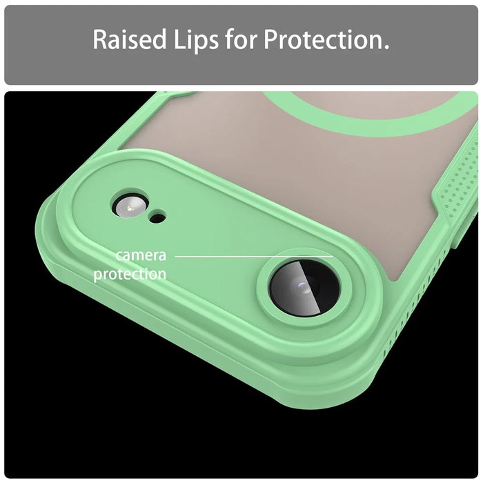 For iPhone Air Magnetic Case Compatible with MagSafe TPU + PC Phone Back Cover - Green - 7