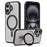 For iPhone 17 Case TPU + Acrylic Hidden Magnetic Kickstand Phone Cover - Black - 1