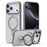 For iPhone 17 Pro Case TPU + Acrylic Hidden Magnetic Kickstand Phone Cover - Grey - 1