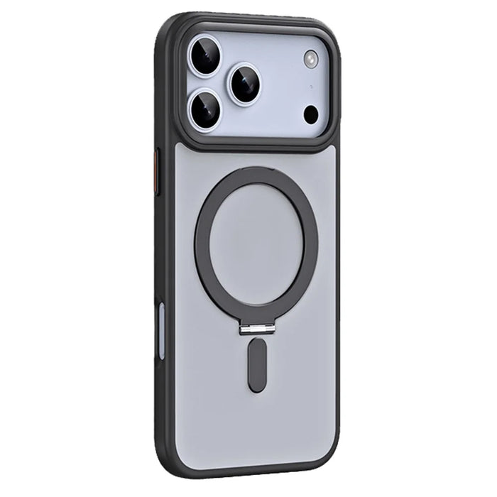 For iPhone 17 Pro Max Case TPU + Acrylic Hidden Magnetic Kickstand Phone Cover - Black - 2