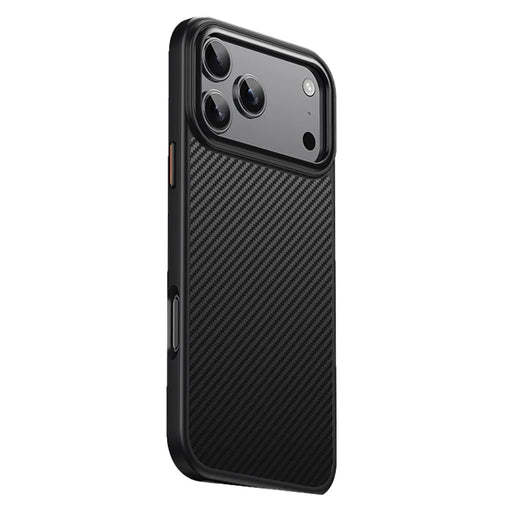 For iPhone 17 Pro Magnetic Case Compatible with MagSafe Carbon Fiber Texture PC + TPU Cover - Black - 1