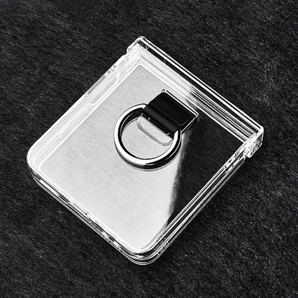 For Samsung Galaxy Z Flip7 5G Case Hinge Protection PC Clear Shockproof Phone Cover with Finger Ring - 6