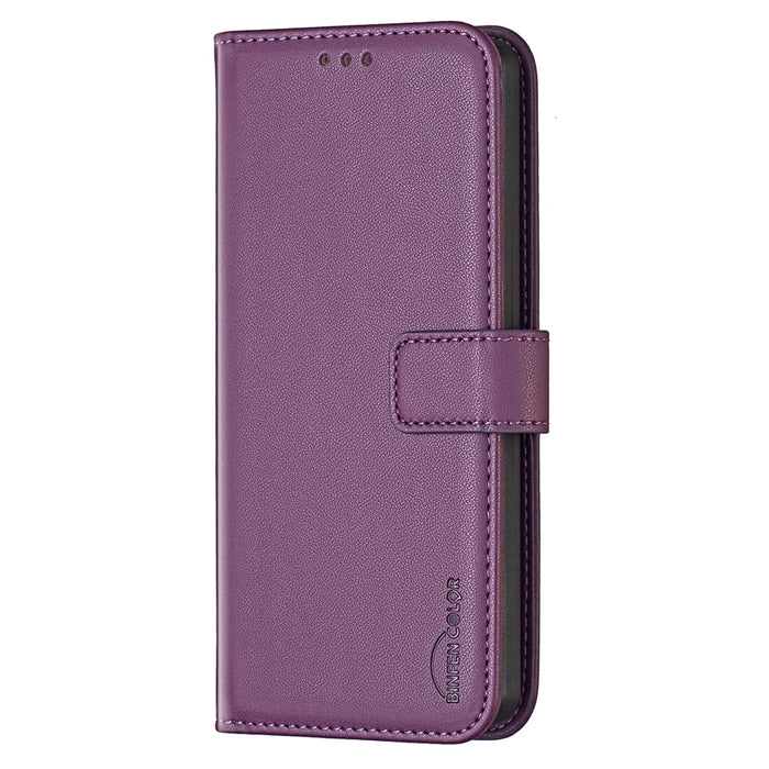 BINFEN COLOR For iPhone Air Phone Case  BF17 Wallet Folio Flip Leather Cover - Dark Purple - 2