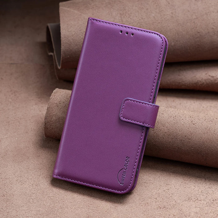 BINFEN COLOR For iPhone Air Phone Case  BF17 Wallet Folio Flip Leather Cover - Dark Purple - 4