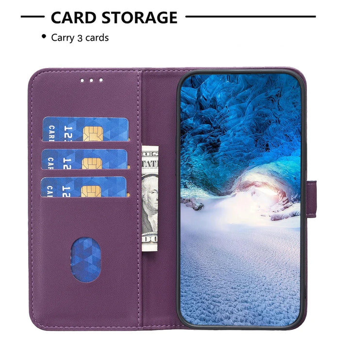 BINFEN COLOR For iPhone Air Phone Case  BF17 Wallet Folio Flip Leather Cover - Dark Purple - 7