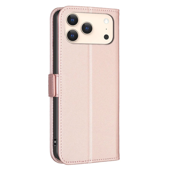 BINFEN COLOR For iPhone 18 Pro Max / 17 Pro Max Case  BF31  PU Leather Flip Folio Phone Wallet Cover - Pink - 3