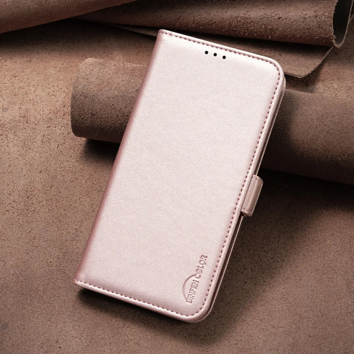 BINFEN COLOR For iPhone 18 Pro Max / 17 Pro Max Case  BF31  PU Leather Flip Folio Phone Wallet Cover - Pink - 7
