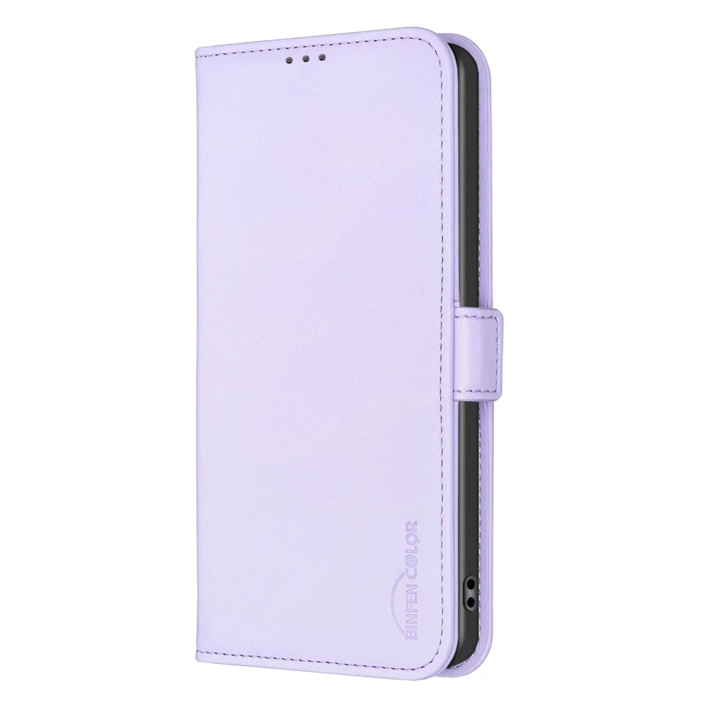BINFEN COLOR For iPhone 18 Pro / 17 Pro Case  BF31  PU Leather Flip Folio Phone Wallet Cover - Purple - 2