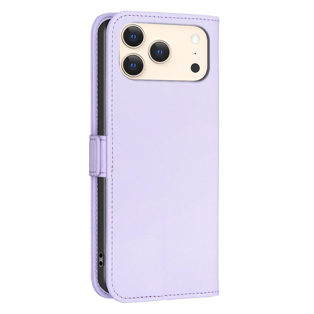 BINFEN COLOR For iPhone 18 Pro / 17 Pro Case  BF31  PU Leather Flip Folio Phone Wallet Cover - Purple - 3